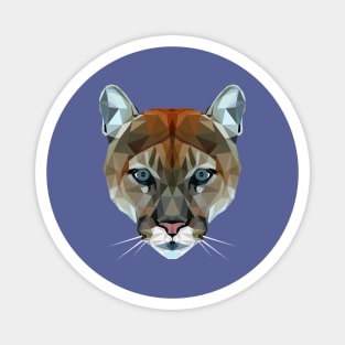 Mountain Lion Low Poly Art Magnet